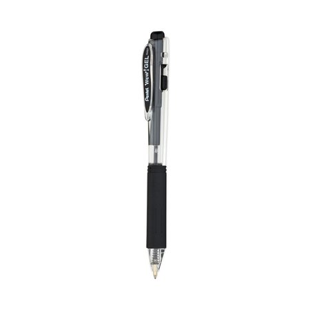 Pentel Retractable Gel Pen, 0.7mm, Black Ink, PK24 K437ASW2